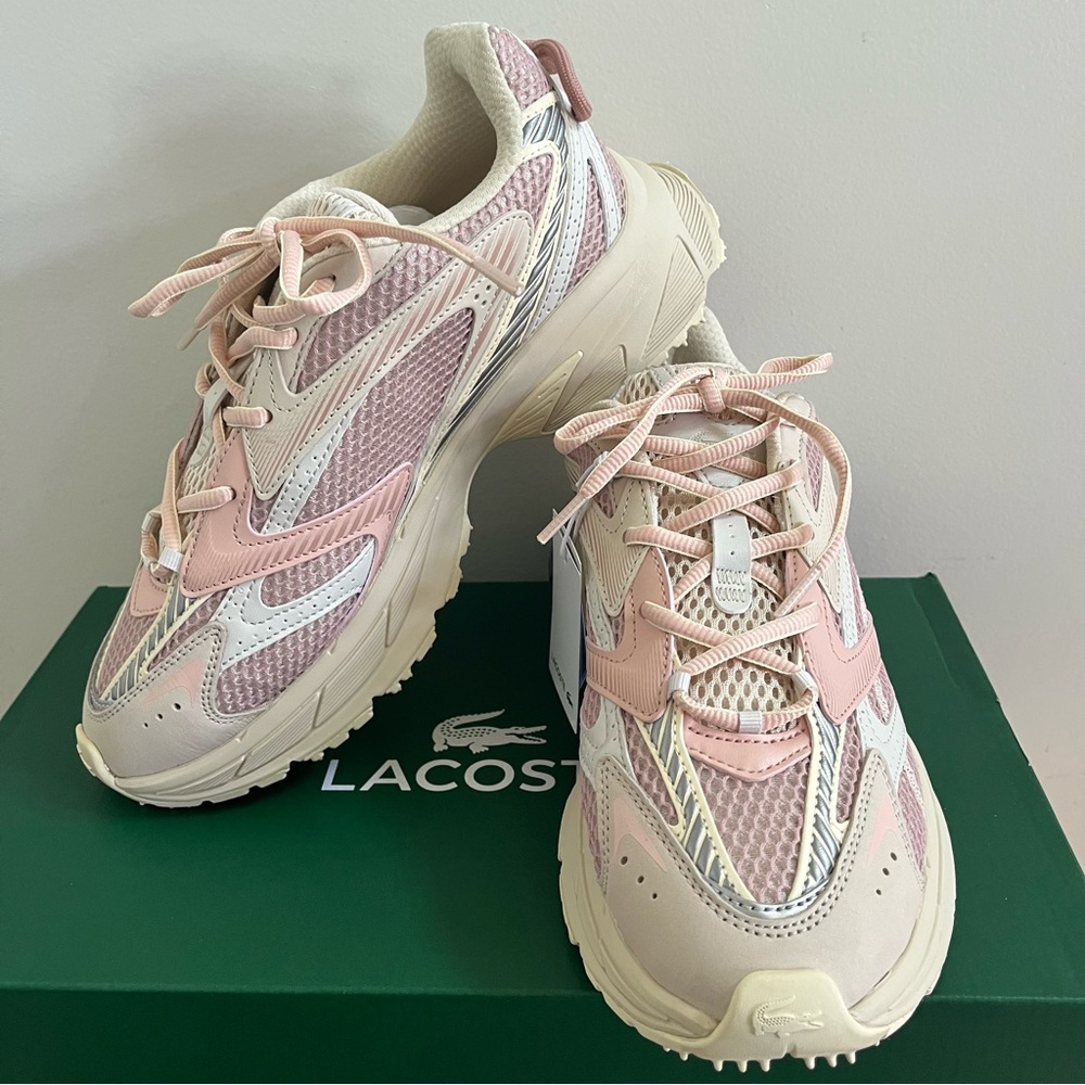 New Lacoste L003 Neo Shot Sneakers 125 1 SFA off white/light pink - Picture 4 of 11